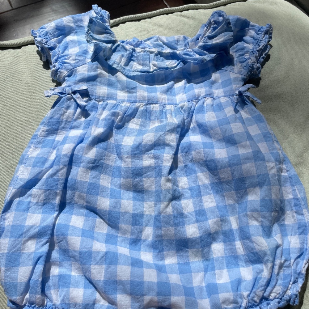 Cutest blue check romper